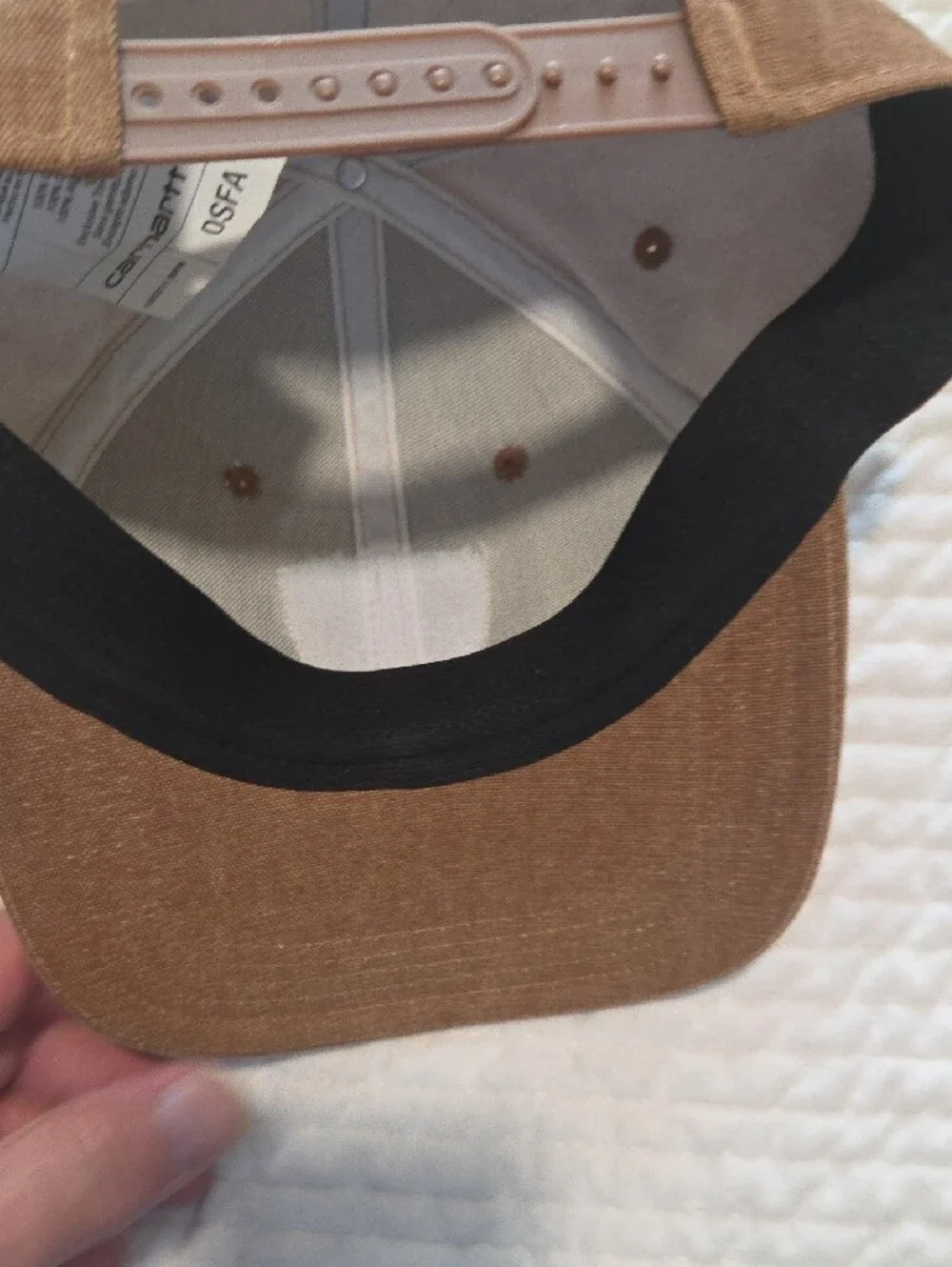 Carhartt  Tan Mountain Badge Cap with Yellow Logo